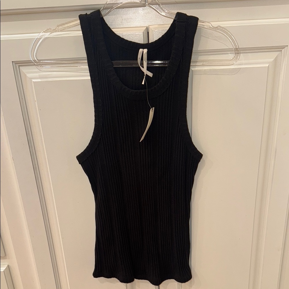 NWT women’s ribbed black tank, Size MED Anthropologie